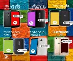 Motorola Moto g3, nexus 6, moto x play, lenovo k5. Nuevo,Libre,Garantía,Factura y originales.